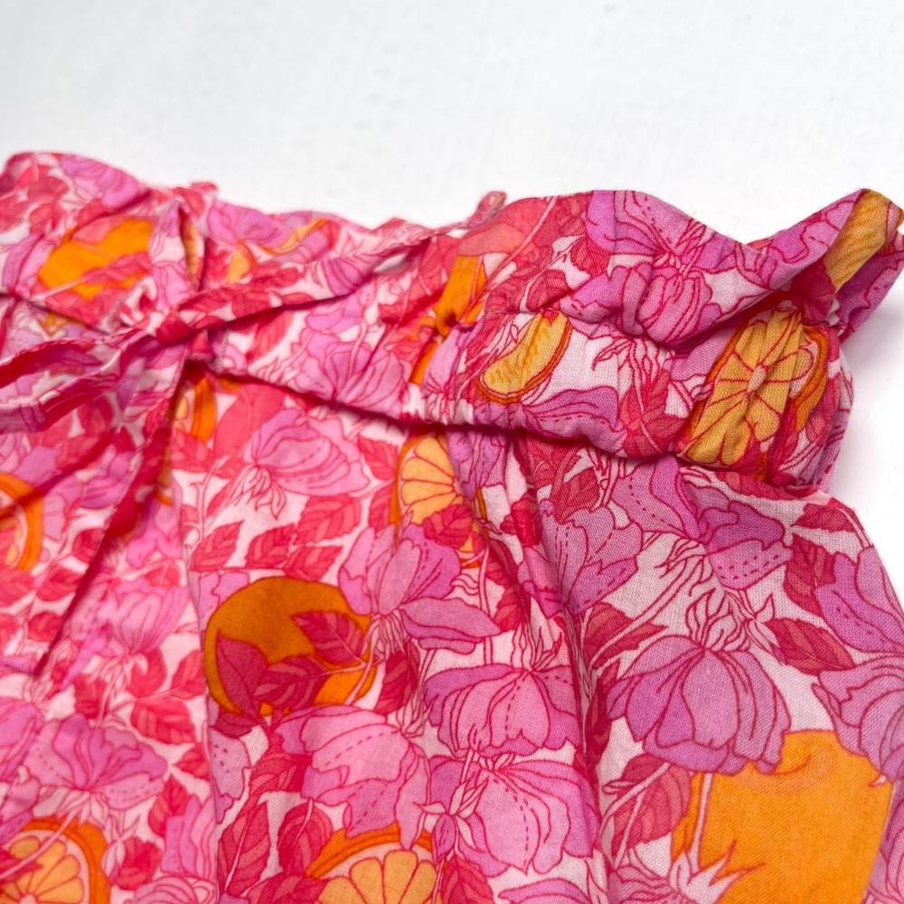 J. Crew Organic Cotton Voile Ruffle Beach Short‎ Pink Limone XXS All-Over Print - Picture 10 of 13